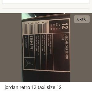 Jordan retro 12 taxi 08’ size 12